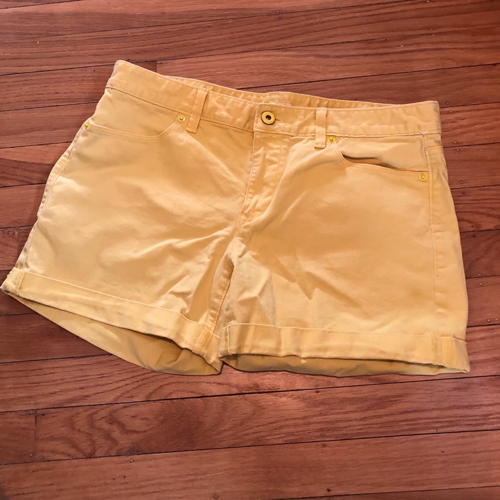Ann Taylor Loft Yellow Cuffed Shorts